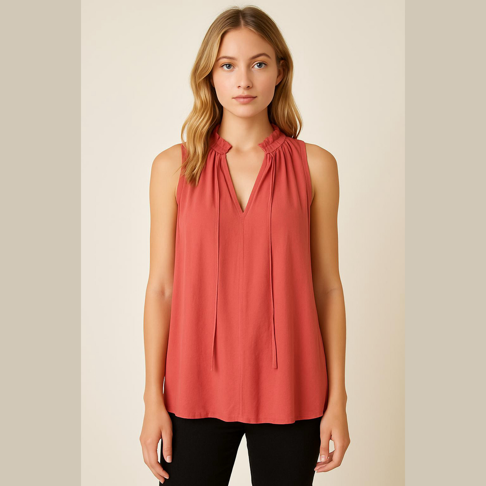 Women's LOFT Sleeveless Top Salmon Pink Coral